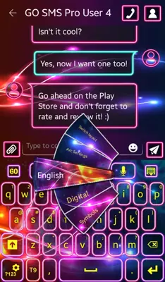 GO SMS Neon Colors Theme android App screenshot 1