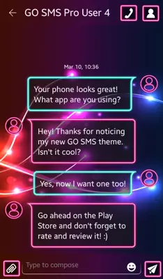 GO SMS Neon Colors Theme android App screenshot 3