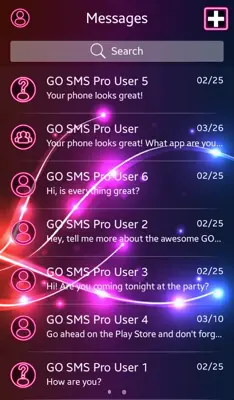 GO SMS Neon Colors Theme android App screenshot 4